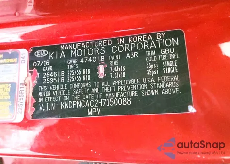 2017 Kia Sportage Ex z USA, uszkodzony, nr VIN KNDPNCAC2H7150088